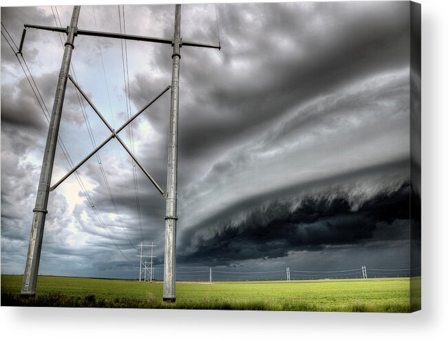 Summer Acrylic Print featuring the photograph Storm Clouds Saskatchewan #68 by Mark Duffy