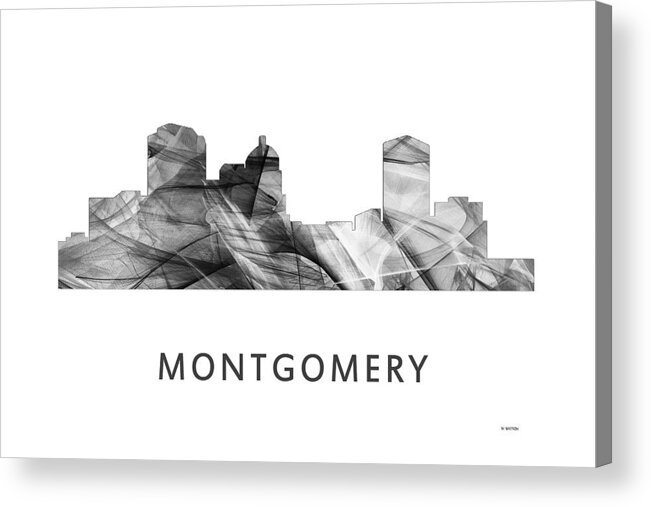 Montgomery Alabama Skyline Acrylic Print featuring the digital art Montgomery Alabama Skyline #7 by Marlene Watson