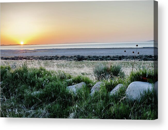 Landscape Acrylic Print featuring the photograph Sunset on Antelope Island #8 by Synda Whipple