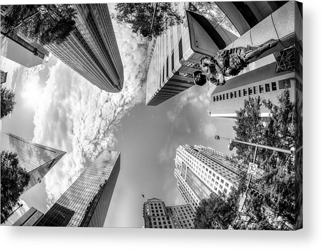 Abstract Acrylic Print featuring the photograph Financial skyscraper buildings in Charlotte North Carolina USA #9 by Alex Grichenko
