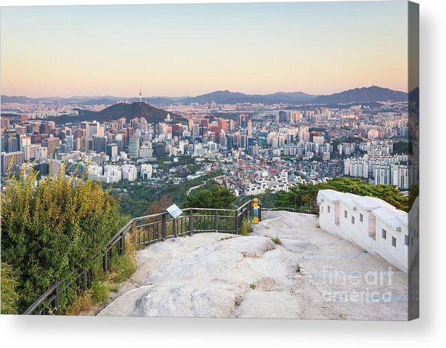 Korea Acrylic Print featuring the photograph Sunset over Seoul #9 by Didier Marti