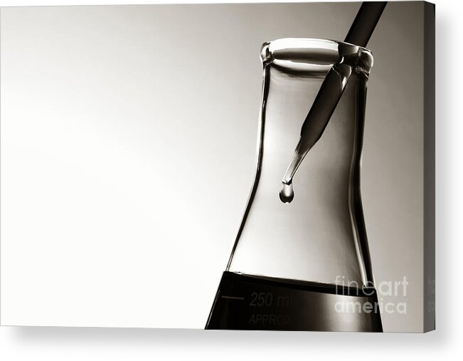 Chemical Acrylic Print featuring the photograph Laboratory Experiment in Science Research Lab #92 by Olivier Le Queinec