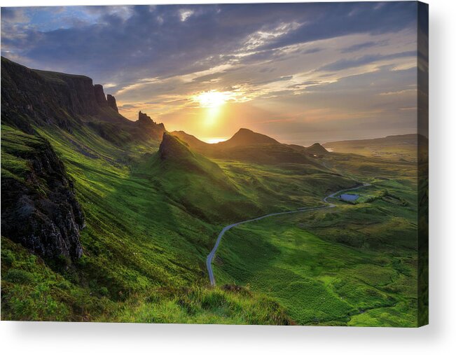 Quiraing Acrylic Print featuring the photograph A Break in the Clouds by Rob Davies