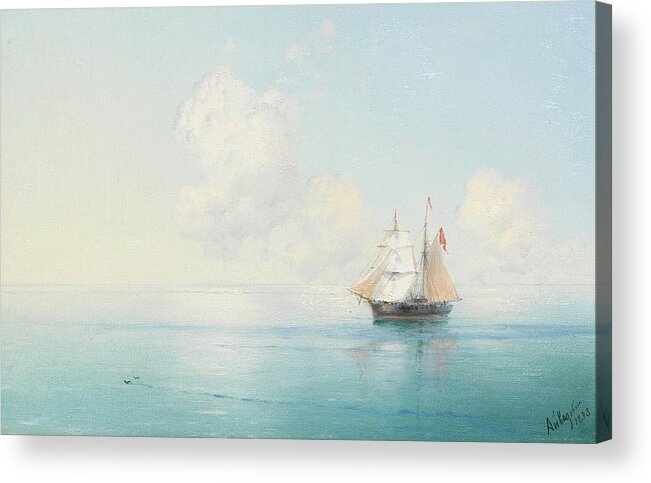 Ivan Konstantinovich Aivazovsky (russian Acrylic Print featuring the painting A Calm Morning at Sea by MotionAge Designs