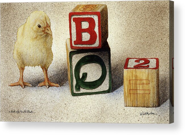 Will Bullas Acrylic Print featuring the painting A Chick Off The Old Blocks... by Will Bullas