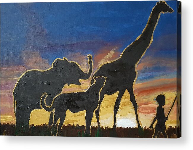 Bible Acrylic Print featuring the painting A Child Will Lead Them - 1 by Rachel Natalie Rawlins