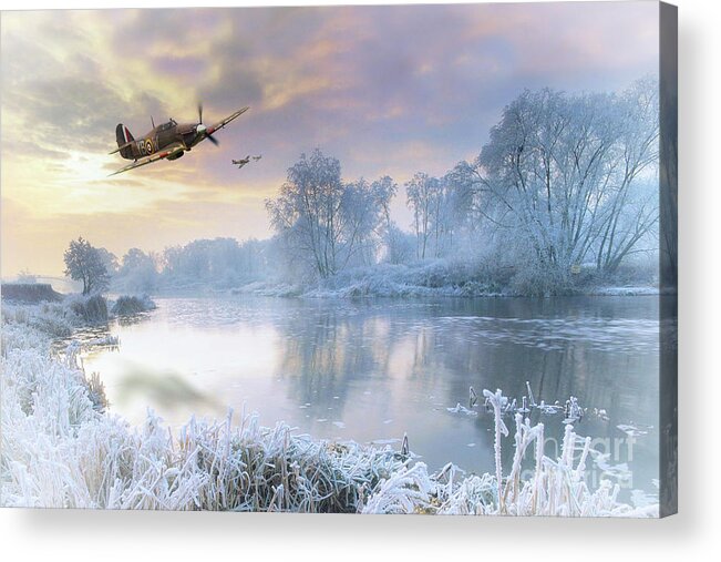 Hurricane Acrylic Print featuring the digital art A Cold Cold Morning by Airpower Art