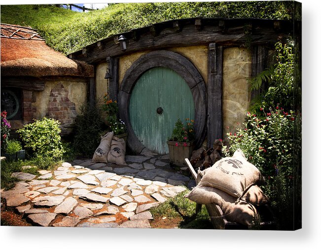 The Shire Acrylic Print featuring the photograph A Colorful Hobbit Home by Kathryn McBride