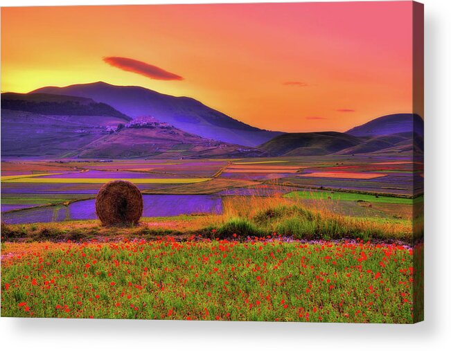Castelluccio Acrylic Print featuring the photograph A distant tale by Midori Chan