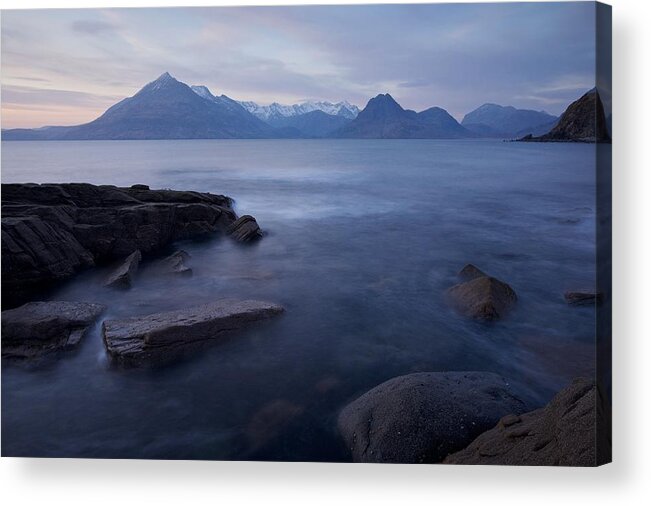Elgol Acrylic Print featuring the photograph A Gentle Sunset at Elgol by Stephen Taylor
