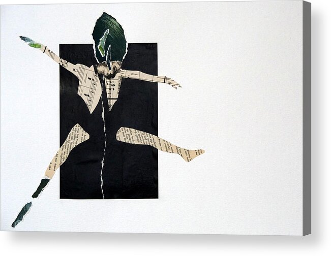 Collage Acrylic Print featuring the mixed media A jump in time by Jolly Van der Velden