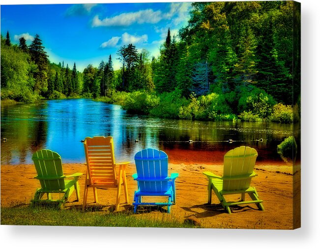 A Place To Relax At Singing Waters Acrylic Print featuring the photograph A Place to Relax at Singing Waters by David Patterson