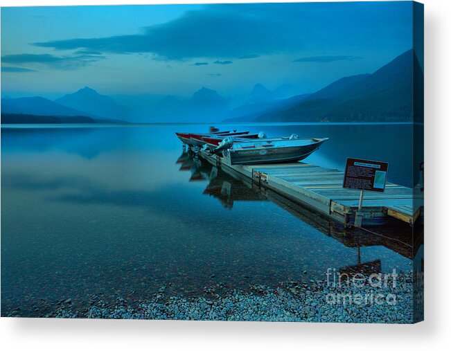 Glacier National Park Acrylic Print featuring the photograph A Sea Of Smoke At Dusk by Adam Jewell