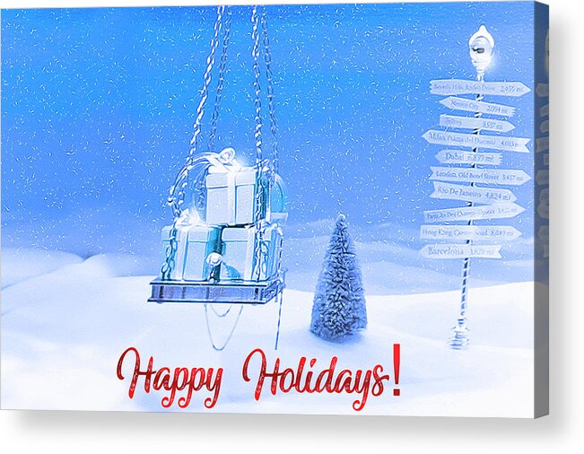 Christmas Acrylic Print featuring the photograph A Very Cool Christmas Greeting Card by Mark Andrew Thomas