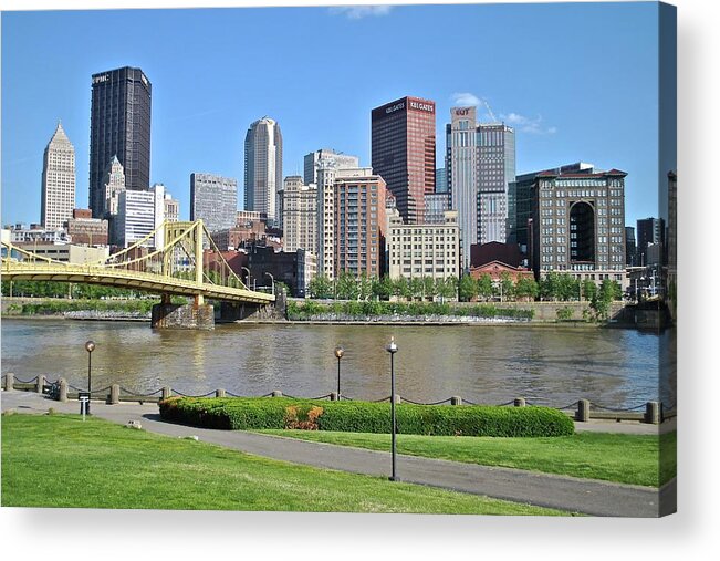 Pittsburgh Acrylic Print featuring the photograph A View from the Pittsburgh Park by Frozen in Time Fine Art Photography