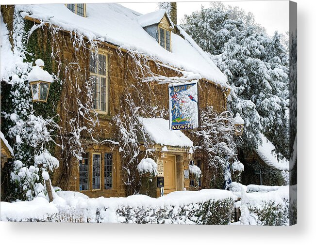 Falkland Arms Acrylic Print featuring the photograph A Winters Pub by Tim Gainey