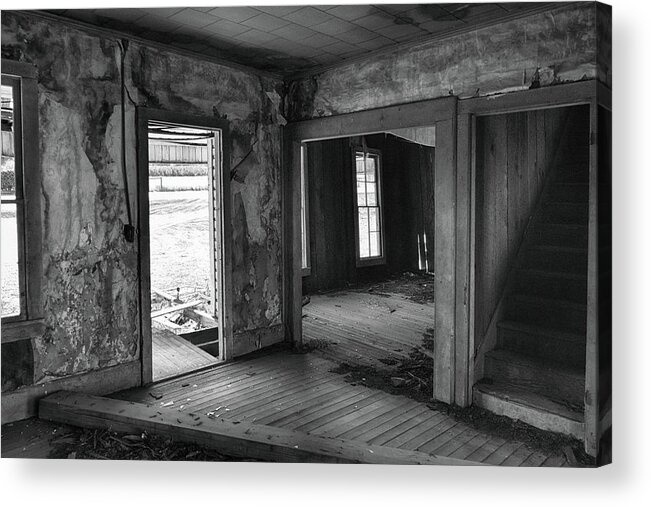 Black And White Acrylic Print featuring the photograph Abandoned #2 by Bonnie Bruno