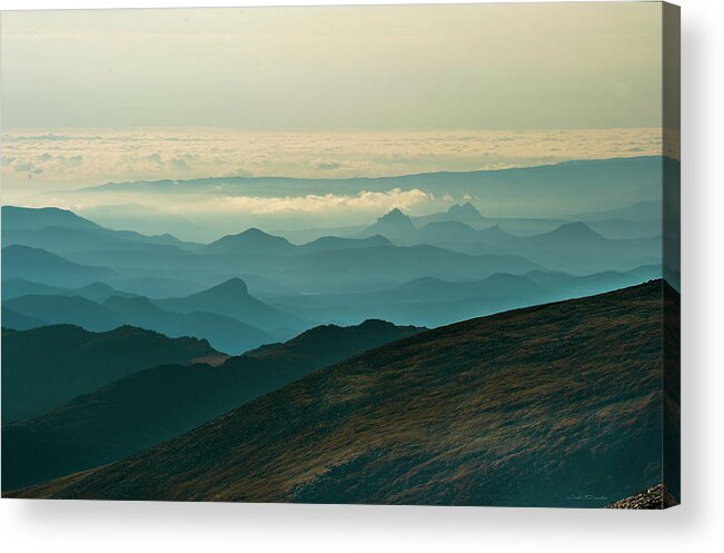 Mountains Acrylic Print featuring the photograph Above the clouds by Judi Dressler