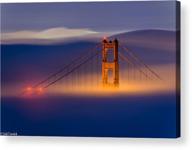 Golden Gate Bridge Acrylic Print featuring the photograph Above the Fog by Mike Ronnebeck