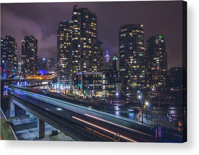 Vancouver Acrylic Print featuring the photograph Above the Skytrain by Jay Smith