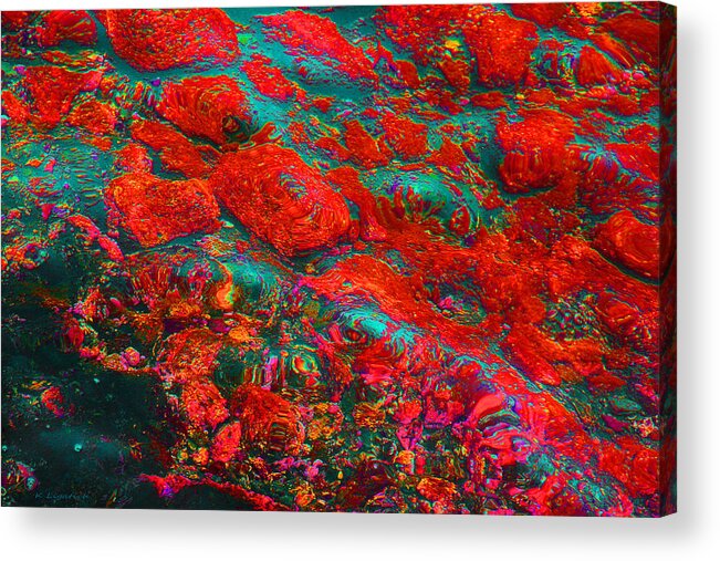 Abstract Acrylic Print featuring the digital art Abstract - Red by Kerri Ligatich