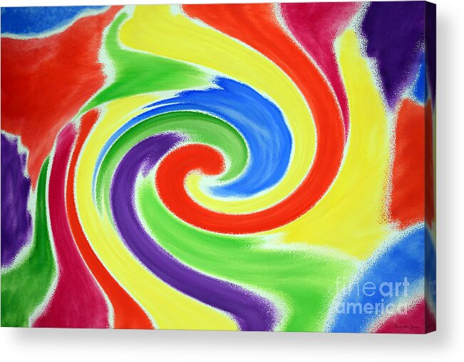 3d Acrylic Print featuring the painting Abstract Swirl A2 1215 by Mas Art Studio