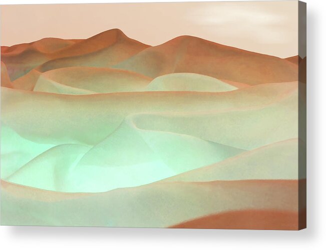 Abstract Acrylic Print featuring the digital art Abstract Terracotta Landscape by Deborah Smith