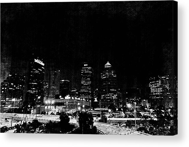 Tampa Acrylic Print featuring the photograph After dark by Stoney Lawrentz
