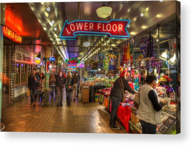 Pike Acrylic Print featuring the photograph Afternoon At The Pike Street Market Seattle Washington by Lawrence Christopher