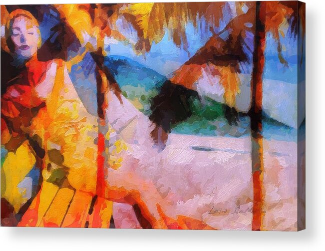 Woman Acrylic Print featuring the painting Afternoon by Lelia DeMello