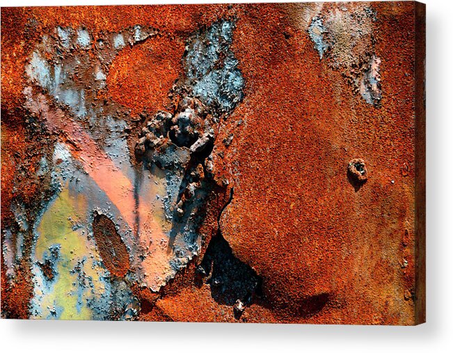 Colors Acrylic Print featuring the photograph Aged Railroad Sign Paint by Paul W Faust - Impressions of Light