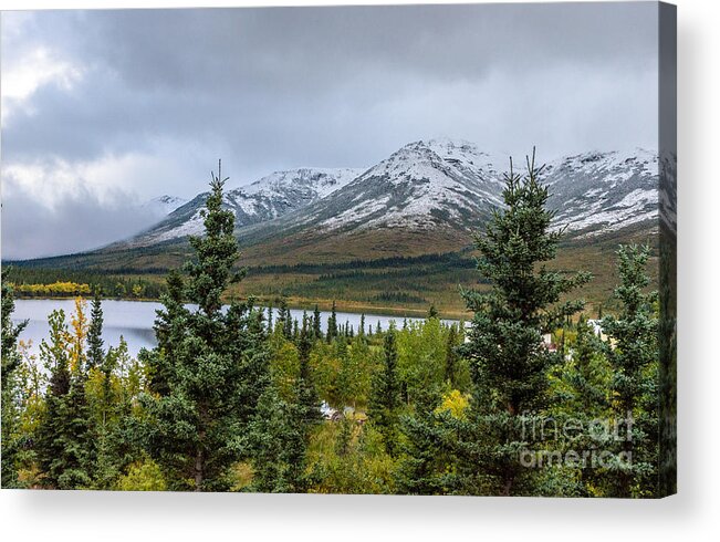 2015 Acrylic Print featuring the photograph Alaska Mountain Range View by Mary Carol Story