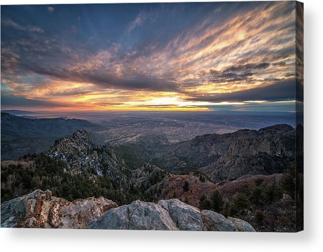 Albuquerque Acrylic Print featuring the photograph Albuquerque Sunset by Framing Places