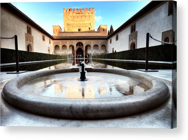 Fountain Acrylic Print featuring the photograph Alhambra Palace Fountain by Adam Rainoff