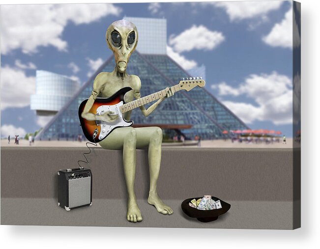 Aliens Acrylic Print featuring the photograph Alien Guitarist 2 by Mike McGlothlen