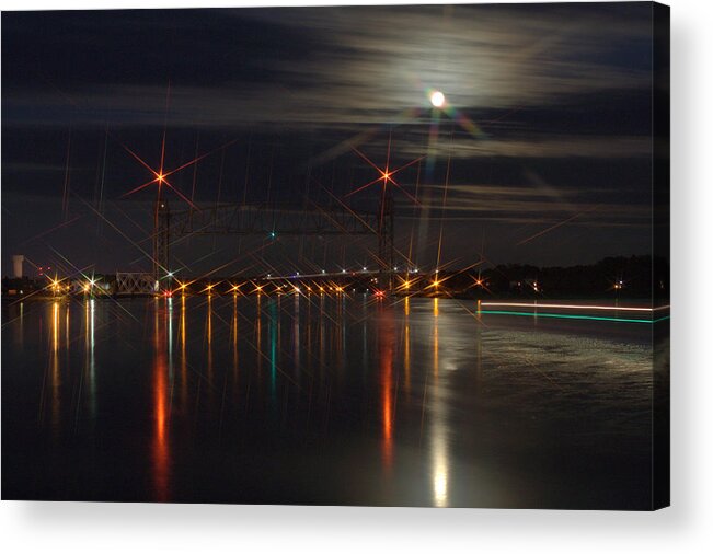Railroad Bridge Acrylic Print featuring the photograph All Lit Up II by Greg DeBeck