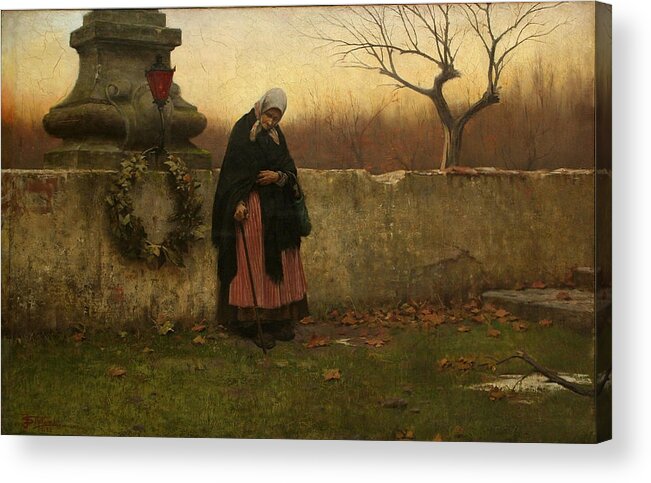 Jakub Schikaneder Acrylic Print featuring the painting All Souls Day by MotionAge Designs