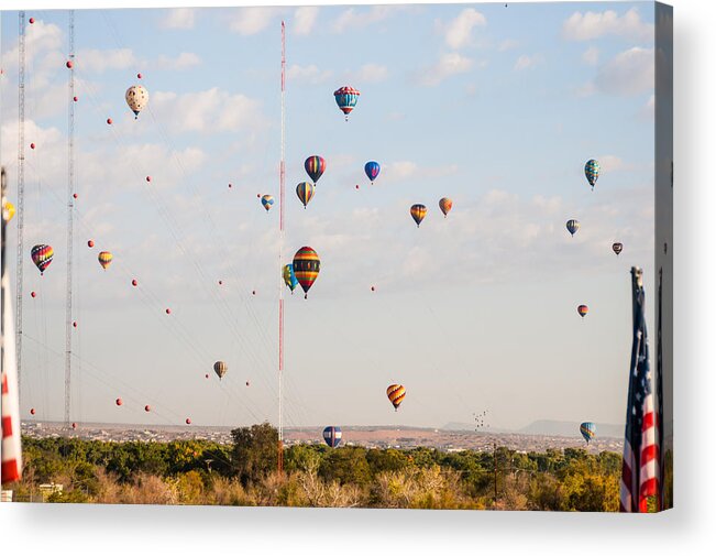 Hot Air Balloons Acrylic Print featuring the photograph The Great Accent by Charles McCleanon