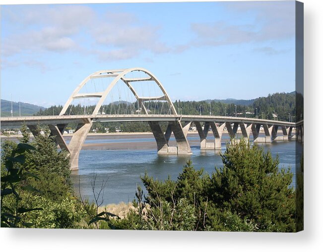 Alsea Acrylic Print featuring the photograph Alsea Bridge BR 7002 by Mary Gaines