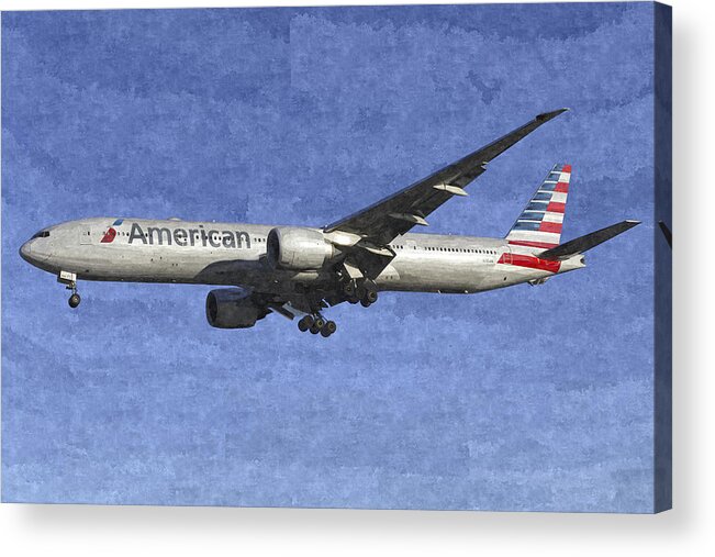 American Acrylic Print featuring the photograph American Airlines Boeing 777 Aircraft Art by David Pyatt