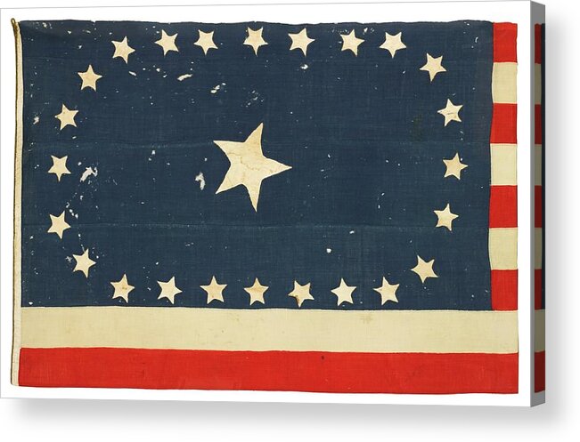 25-star American National Flag Commemorating Arkansas Statehood On June 15 Acrylic Print featuring the painting American National Flag Commemorating Arkansas by MotionAge Designs