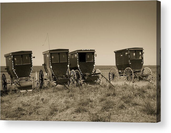 Steven Bateson Acrylic Print featuring the photograph Amish Buggies by Steven Bateson