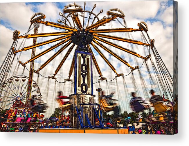 Action Acrylic Print featuring the photograph Amusement Park by Maria Coulson