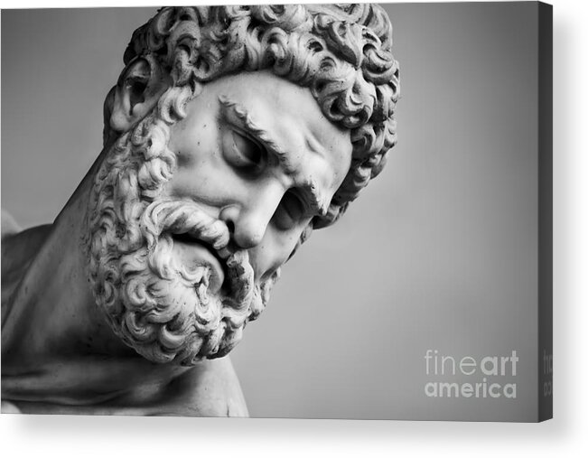 Ancient Acrylic Print featuring the photograph Ancient sculpture of Hercules and Nessus. Florence, Italy by Michal Bednarek