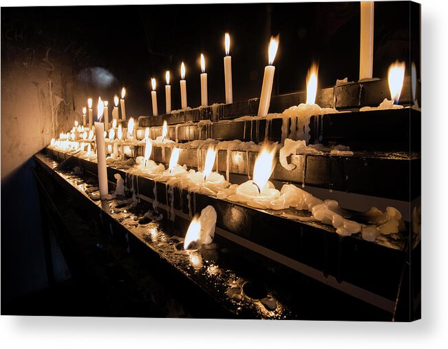 Candles Acrylic Print featuring the photograph Andechs Prayer Candles by Matt Swinden