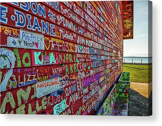Anderson Warehouse Acrylic Print featuring the photograph Anderson Warehouse Graffiti by Susan Rissi Tregoning