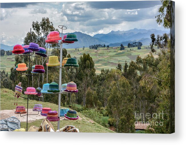 Andes Acrylic Print featuring the pyrography Andes Hat Rack by David Meznarich