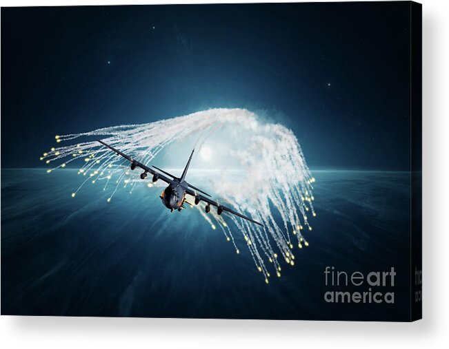 Ac130 Acrylic Print featuring the digital art Angel Protector by Airpower Art