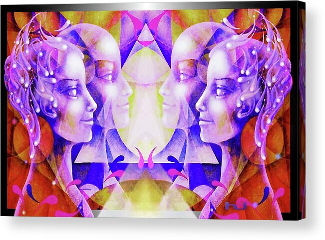Angels Acrylic Print featuring the painting Angels by Hartmut Jager