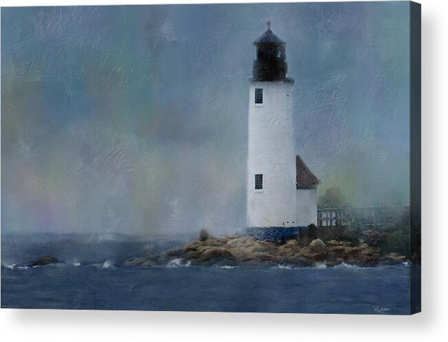Lighthouse Acrylic Print featuring the digital art Anisquam Rain by Sand And Chi